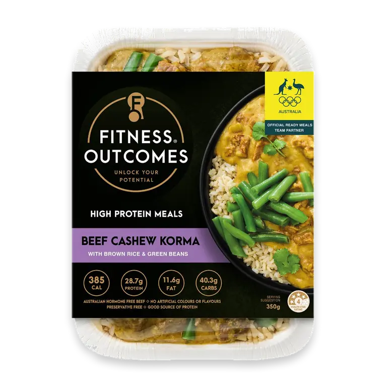 Beef Cashew Korma With Brown Rice & Green Beans
