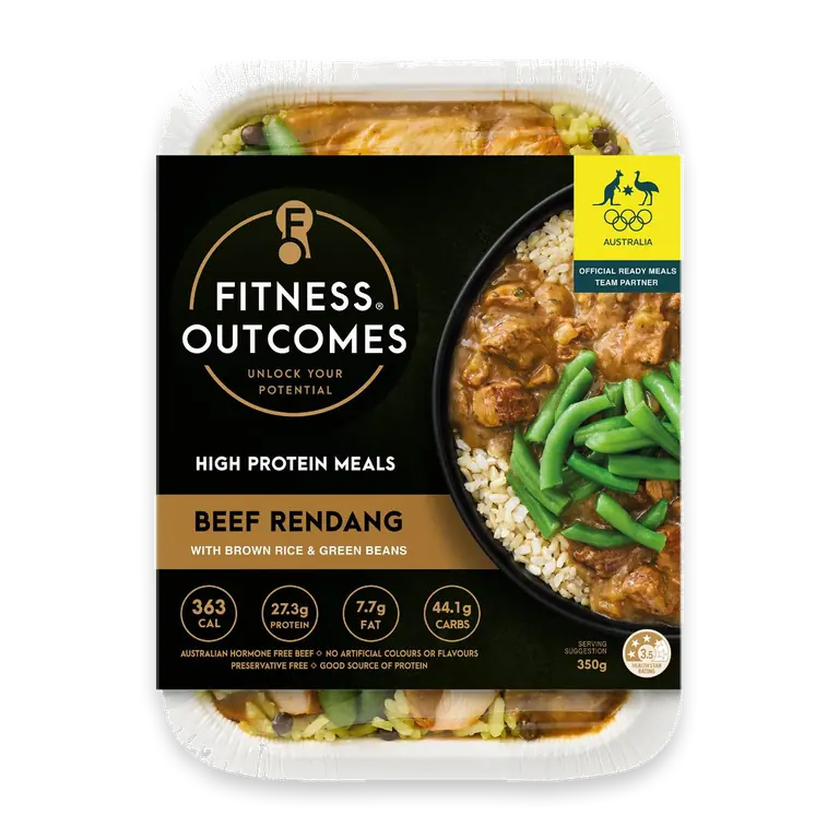 Beef Rendang With Brown Rice & Green Beans