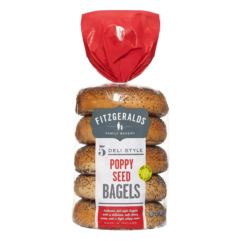 Deli Style Poppy Seed Bagels x5 425g
