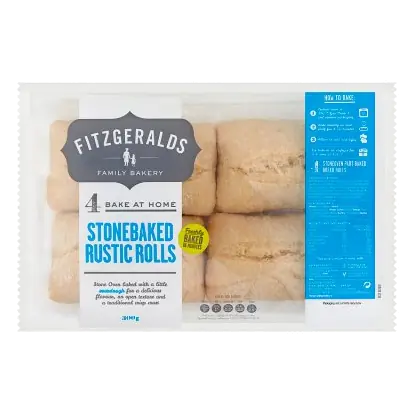 Fitzgeralds 4 Bake at Home Stonebaked Rustic Rolls