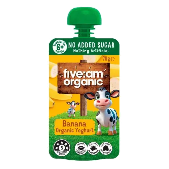 No Added Sugar Organic Yoghurt Pouch Banana