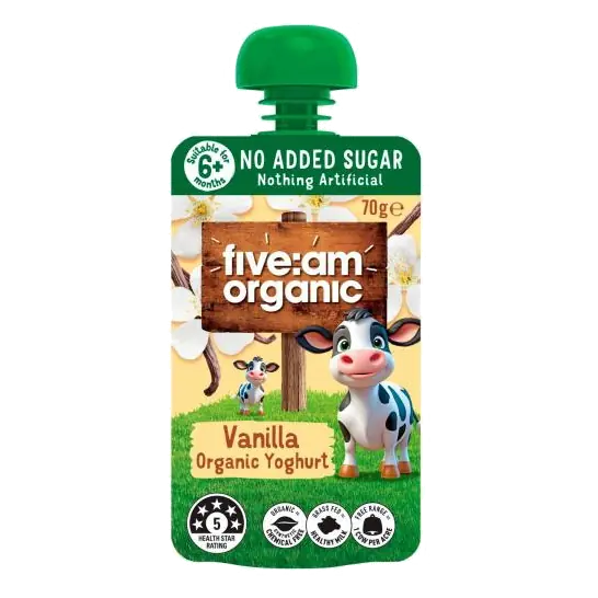 No Added Sugar Organic Yoghurt Pouch Vanilla