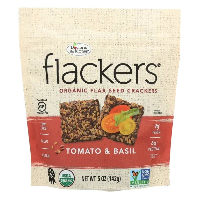 Tomato & Basil Flax Seed Crackers