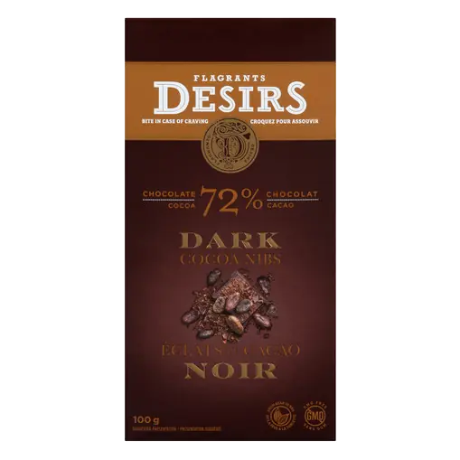 Dark Chocolate 72% Cocoa Nib 100 g