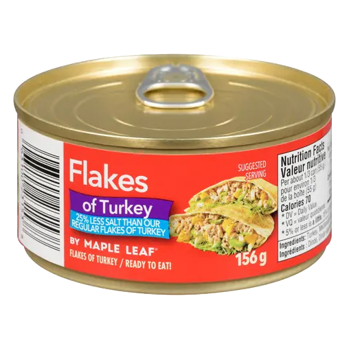Maple Leaf Canned Flakes Of Turkey Less Salt 156 g