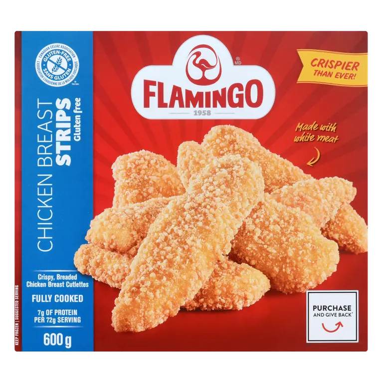 Gluten-Free Frozen Breaded Fully Cooked Chicken Breast Strip Cutlette 600 g