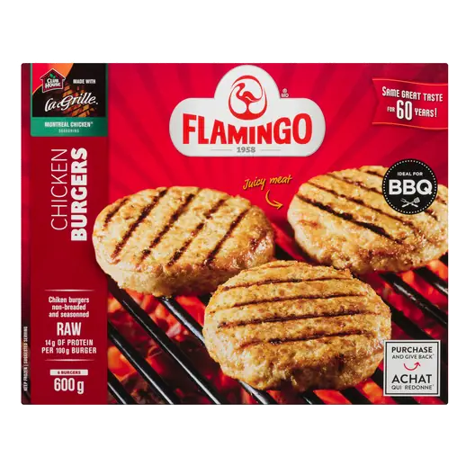 Non Cooked Non Breaded Frozen Chicken Burger 600 g