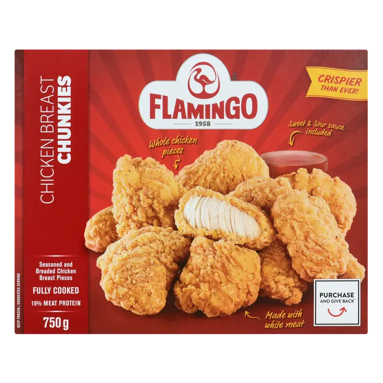 Frozen Breaded Fully-Cooked Chicken Breast Chunkies Plain 750 g