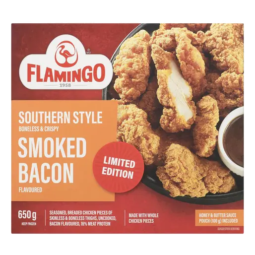 Frozen Chicken Southern Style Boneless & Crispy Smoked Bacon 650 g