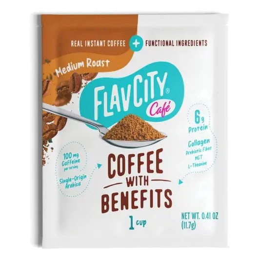 FlavCity Cafe Medium Roast Single Serve Instant Coffee