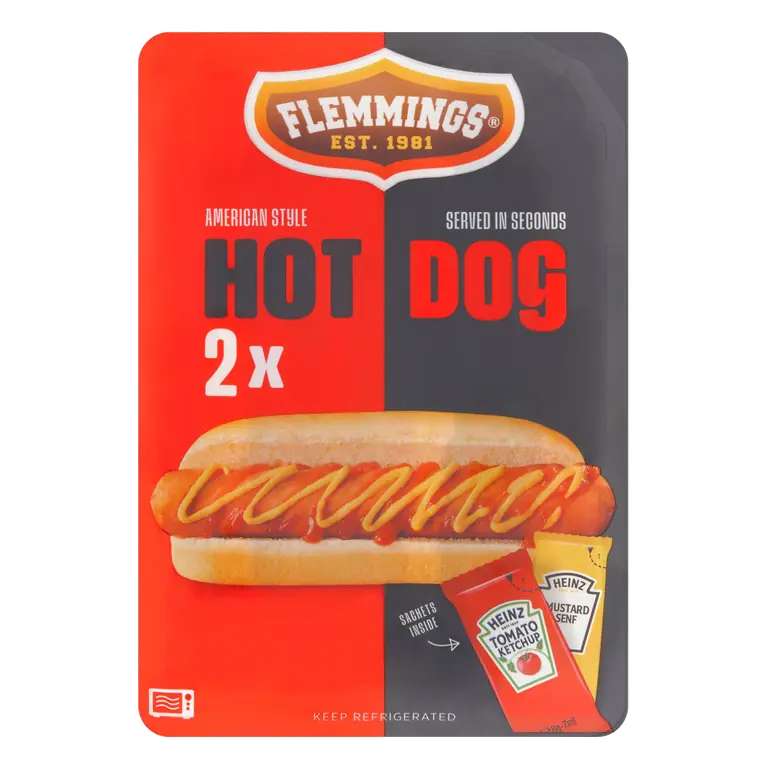 Flemmings 2 American Style Hotdog 218g