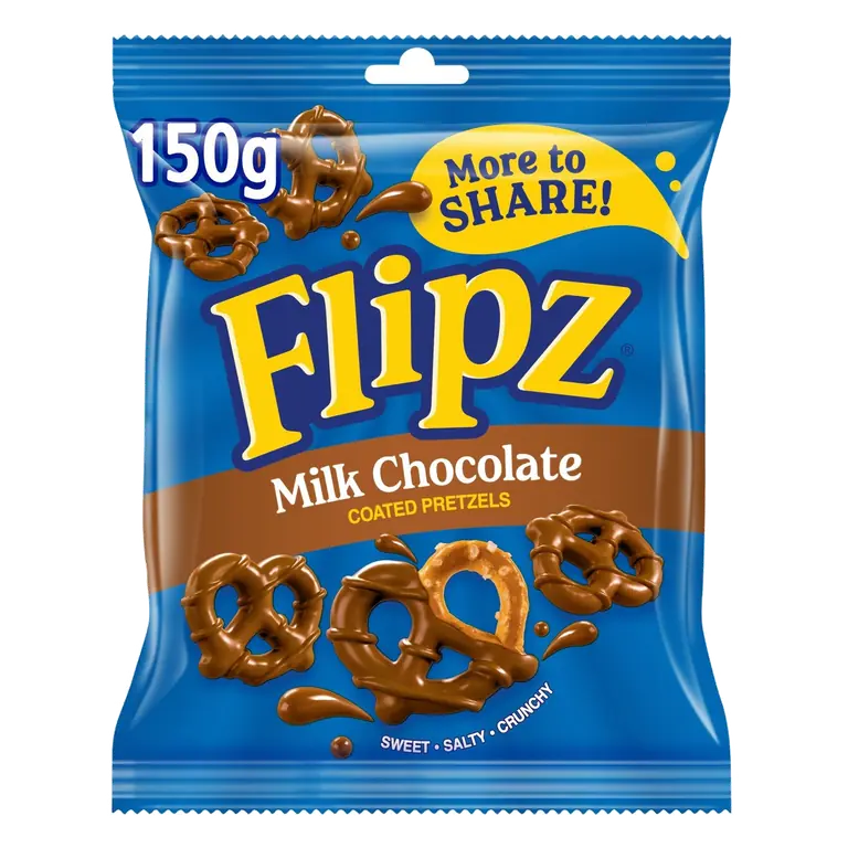 Mega Bag Milk Chocolate Coated Pretzel Snacks 150g