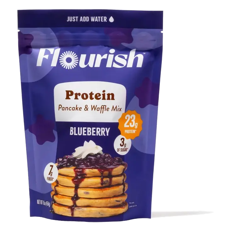 Flourish Pancakes Blueberry Protein Pancake and Waffle Mix, 16oz