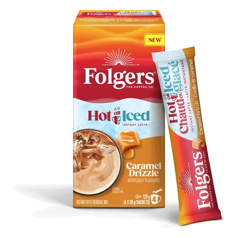 Instant Coffee Beverage Mix Instant Latte Caramel Drizzle 4 x 30 g