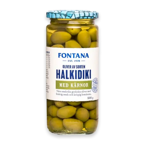 Halkidiki Oliver med Kärnor