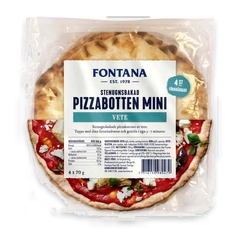 Pizzabotten Mini Vete 4-pack