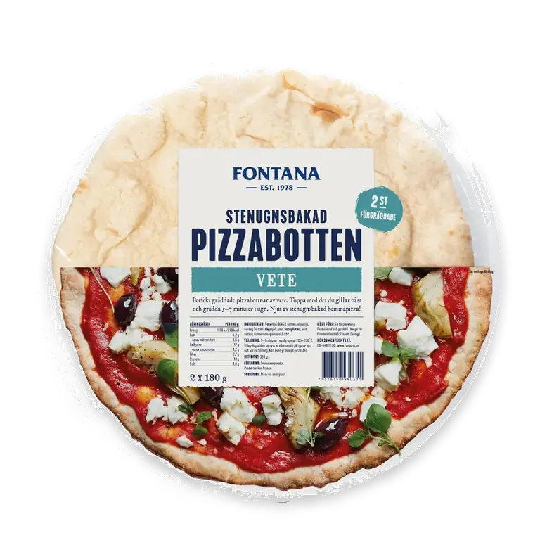 Pizzabotten Stenugnsbakad Vete 30cm 2-pack 360g