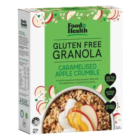 Gluten Free Granola Caramelised Apple Crumble