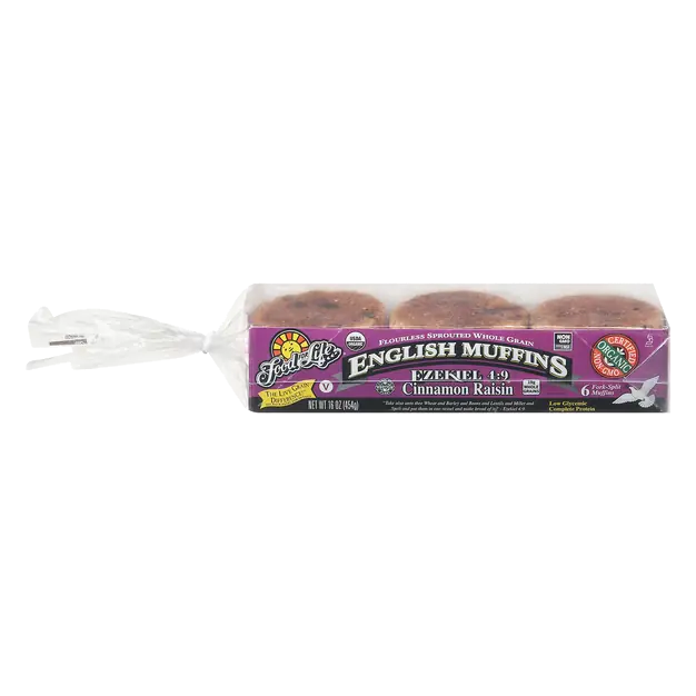 Ezekiel 4:9 Organic Cinn Raisin English Muffins 6 ct Frozen