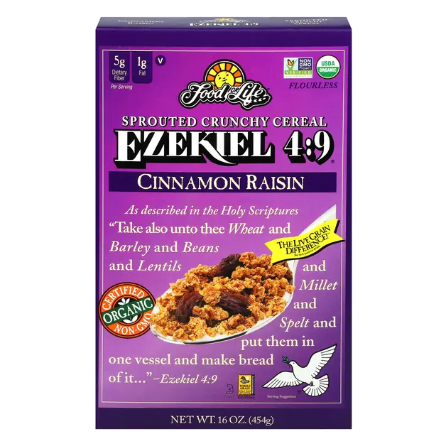 Organic Ezekiel 4:9 Cinnamon Raisin Sprouted Grain Cereal