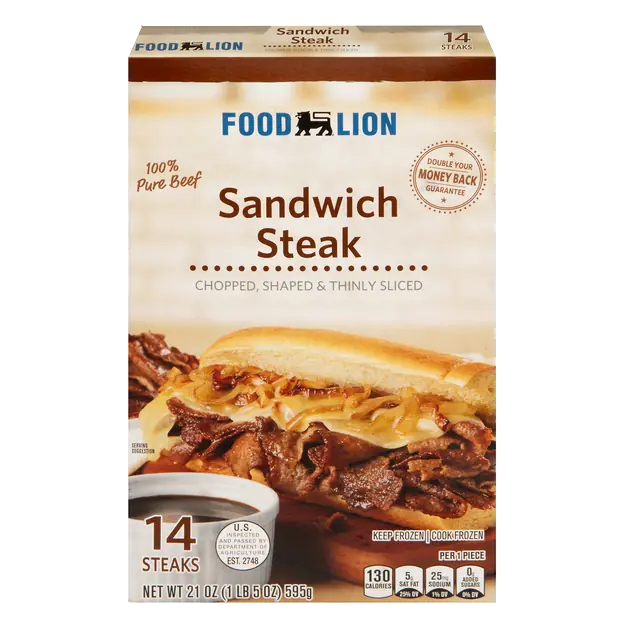 100% Pure Beef Sandwich Steak - 14 ct Frozen