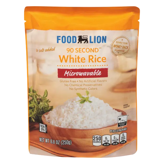 90 Second Microwave No Salt Added White Rice