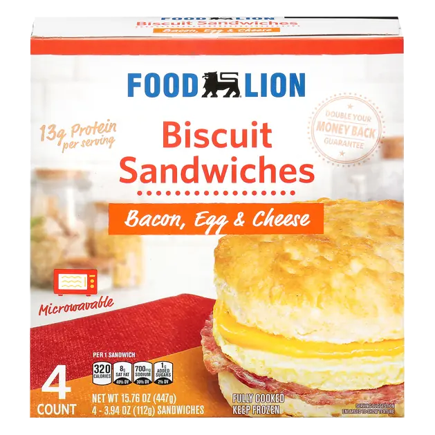 Bacon Egg & Cheese Biscuit Sandwiches - 4 ct Frozen
