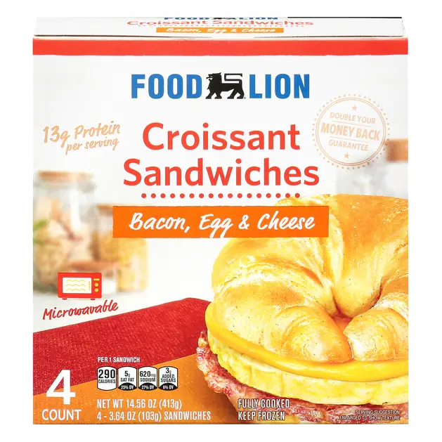 Bacon Egg & Cheese Croissant Sandwiches - 4 ct Frozen