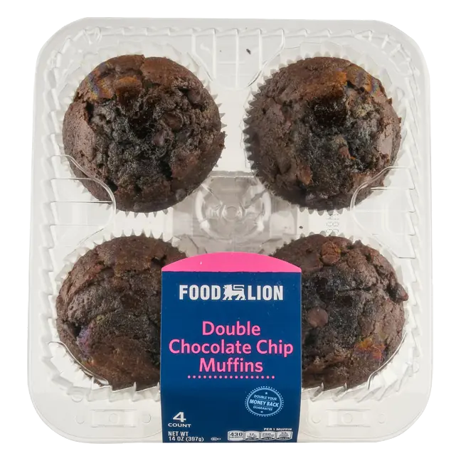 Bakery Double Chocolate Chip Muffins - 4 ct