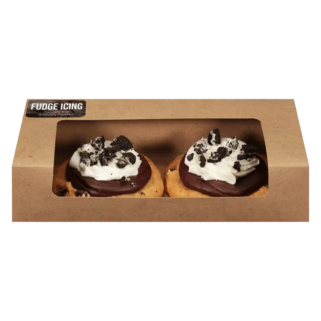 Chocolate Chunk Cookies with Fudge Icing - 2 ct