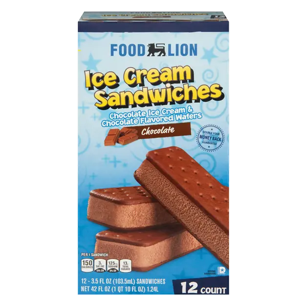 Chocolate Ice Cream Sandwiches - 12 ct