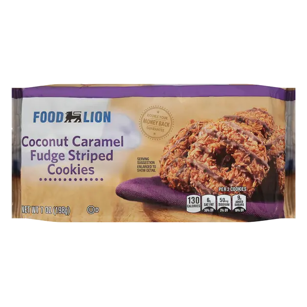 Coconut Caramel Fudge Striped Cookies