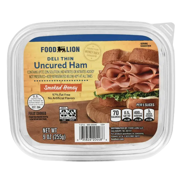 Deli Thin Smoked Honey Uncured Ham