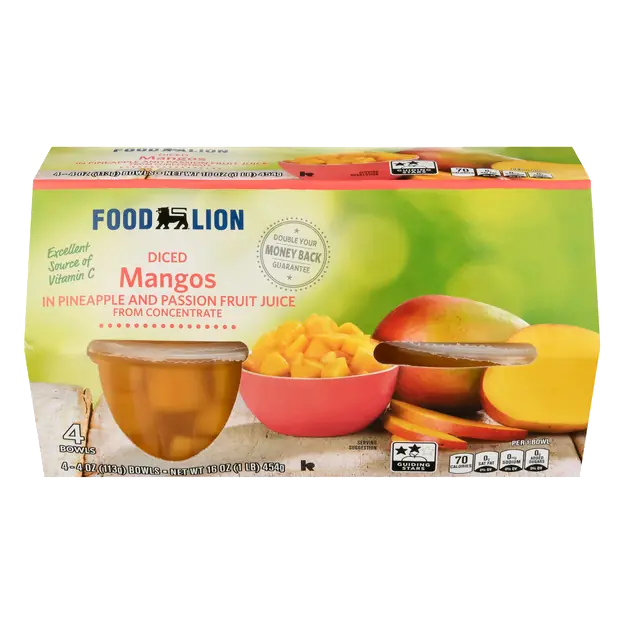 Diced Mangos in Pineapple & Passion Fruit Juice - 4 ct