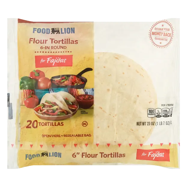 Flour Tortillas for Fajitas 6 Inch - 20 ct