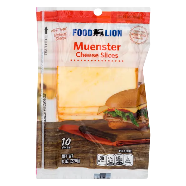Natural Muenster Cheese Slices - 10 ct