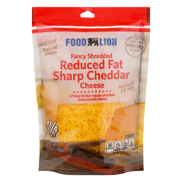 Natural Reduced Fat Fancy Shredded Sharp Cheddar Cheese