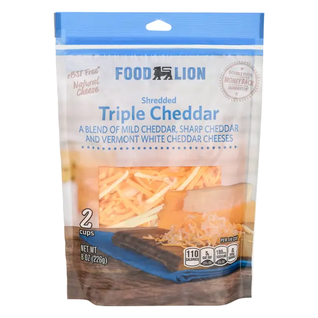 Natural Shredded Triple Cheddar Cheese