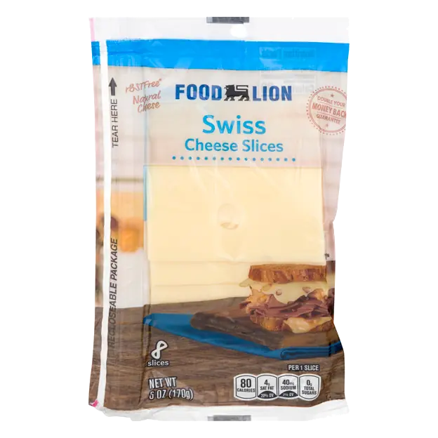 Natural Swiss Cheese Slices - 8 ct