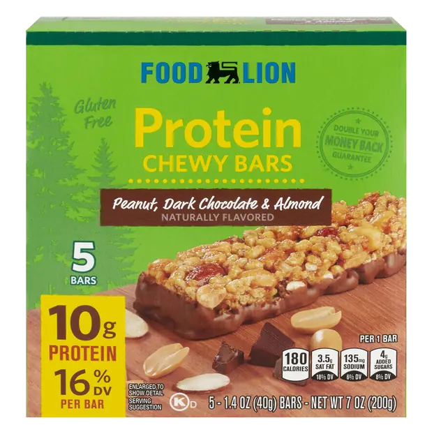 Peanut Dark Chocolate & Almond 10g Chewy Protein Bars - 5 ct