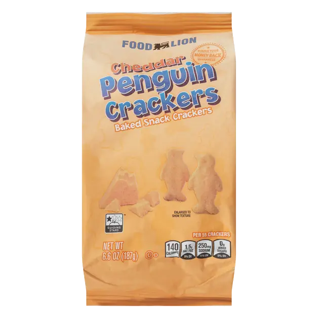 Penguin Cheddar Baked Cheese Crackers