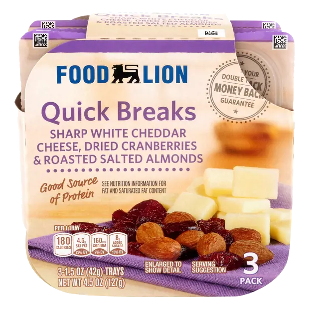 Quick Breaks White Cheddar Cheese Cranberries & Almonds - 3 ct