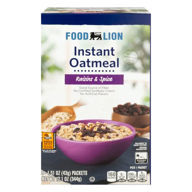 Raisins & Spice Instant Oatmeal Packets - 8 ct