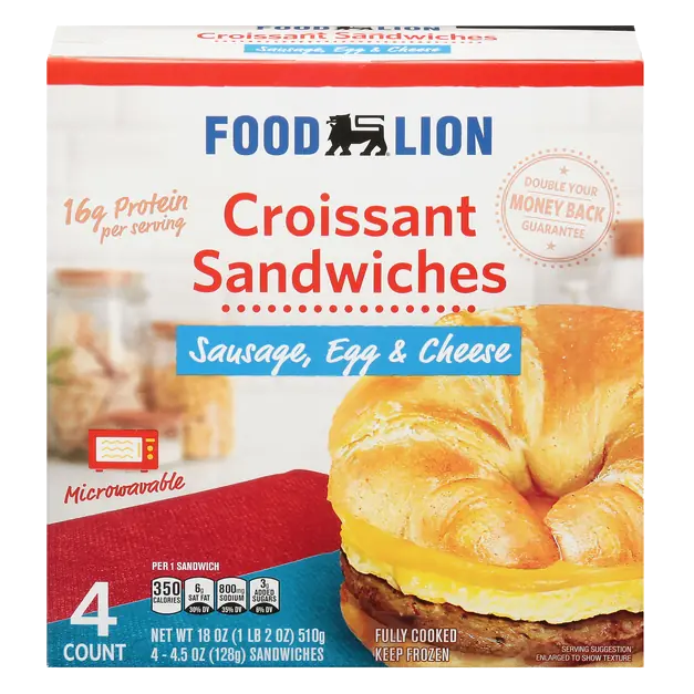 Sausage Egg & Cheese Croissant Sandwiches - 4 ct Frozen