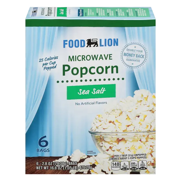Sea Salt Microwave Popcorn - 6 ct - 6 ct