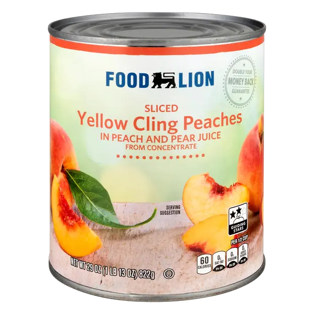 Sliced Yellow Cling Peaches in Peach & Pear Juice