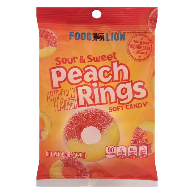 Sour & Sweet Peach Rings Soft Candy