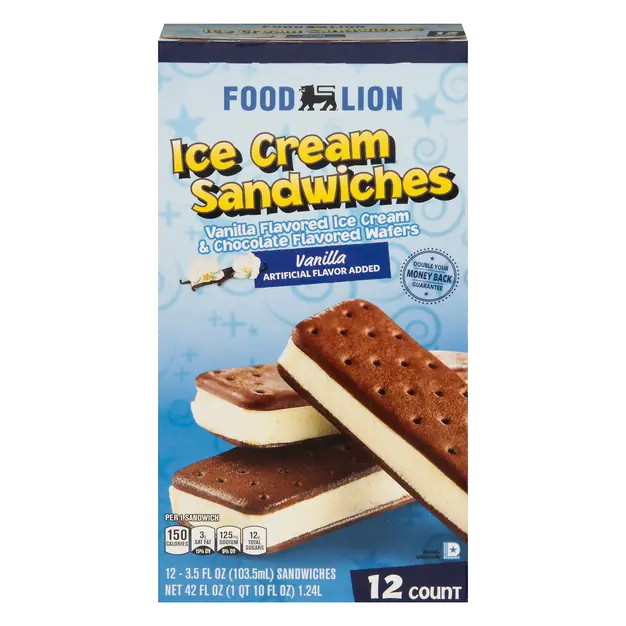 Vanilla Ice Cream Sandwiches - 12 ct