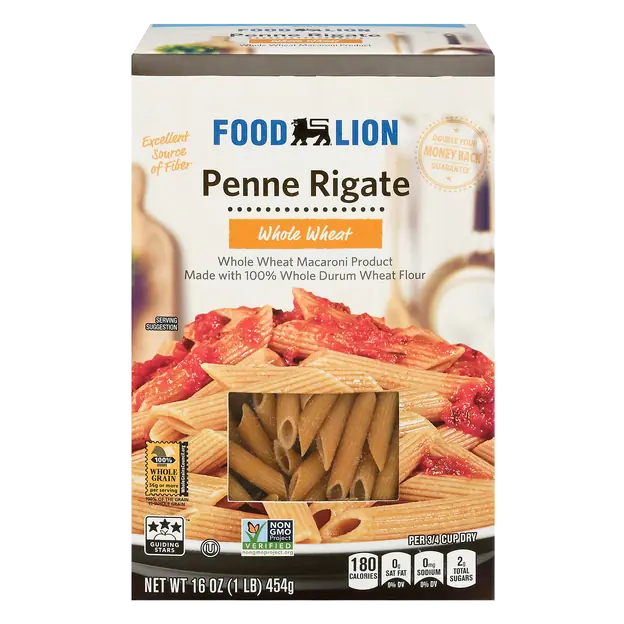 Whole Grain Whole Wheat Penne Rigate Pasta