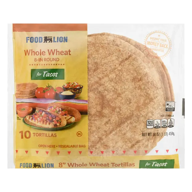 Whole Wheat Tortillas for Tacos 8 Inch - 10 ct